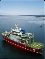Research vessel at sea